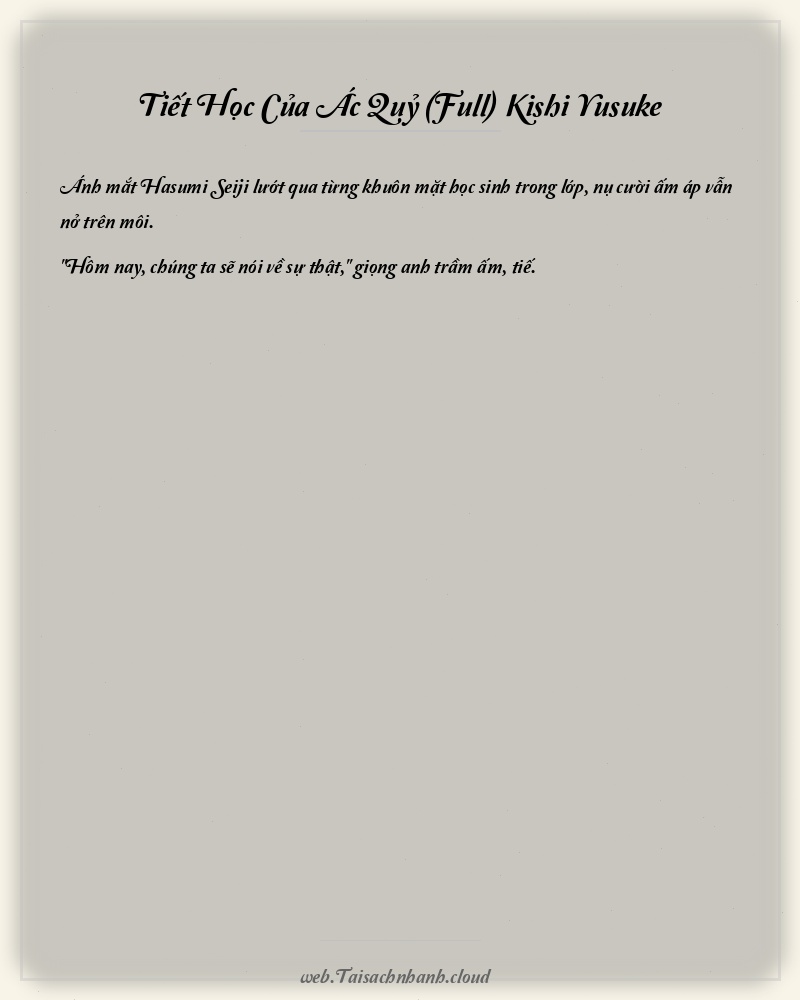 Trích đoạn Tiết Học Của Ác Quỷ (Full) Kishi Yusuke