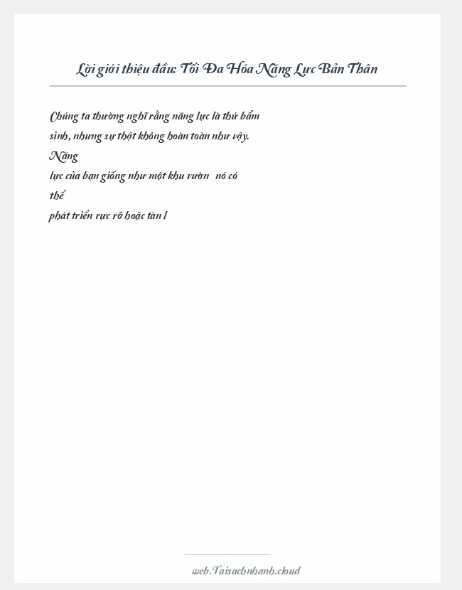 Trích đoạn Tối Đa Hóa Năng Lực Bản Thân
