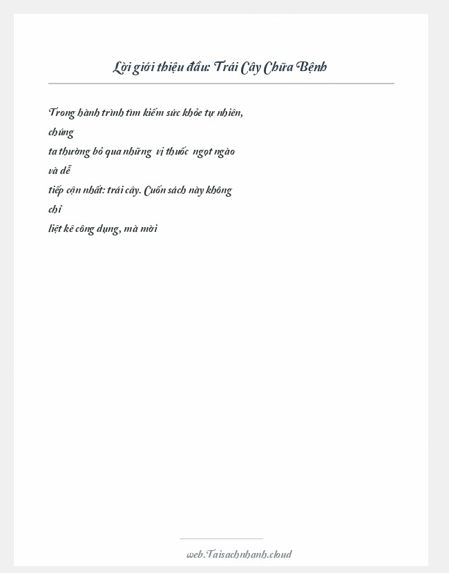 Trích đoạn Trái Cây Chữa Bệnh