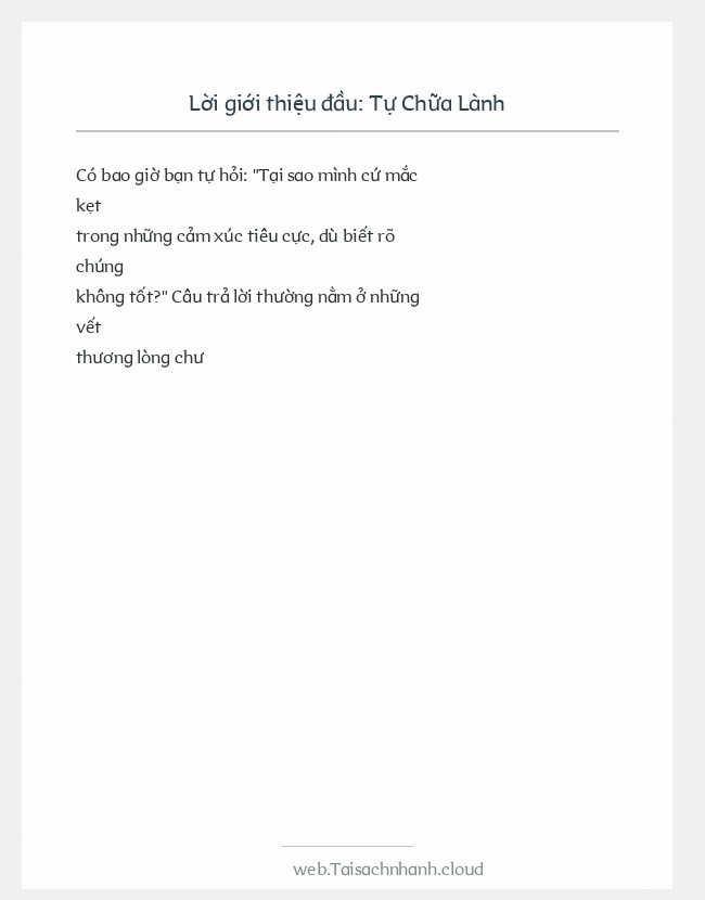 Trích đoạn Tự Chữa Lành