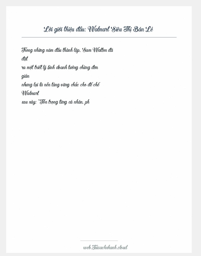 Trích đoạn Walmart Siêu Thị Bán Lẻ