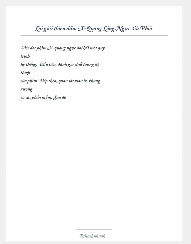 Trích đoạn X-Quang Lồng Ngực Và Phổi