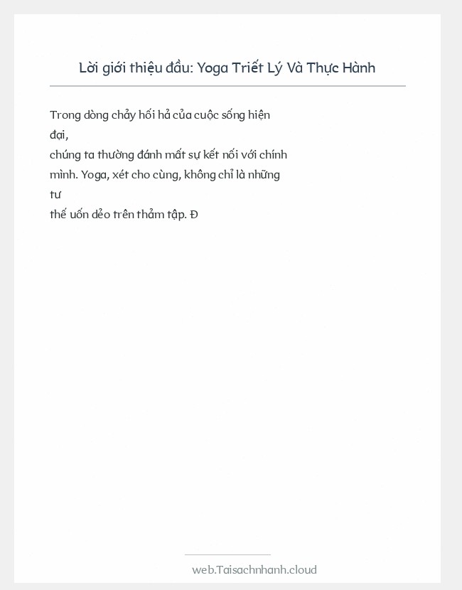 Trích đoạn Yoga Triết Lý Và Thực Hành