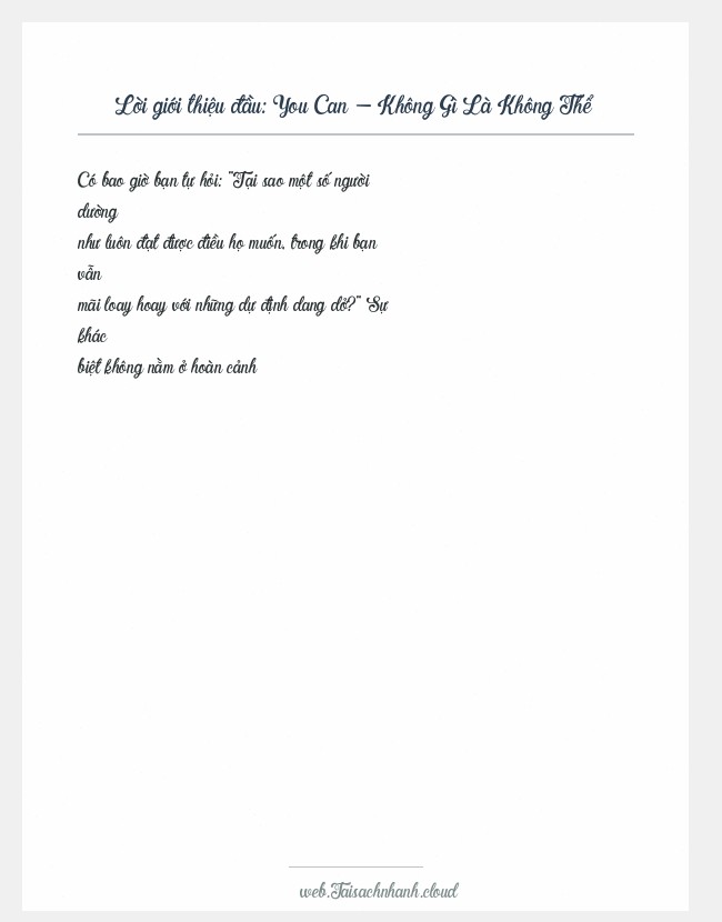 Trích đoạn You Can - Không Gì Là Không Thể