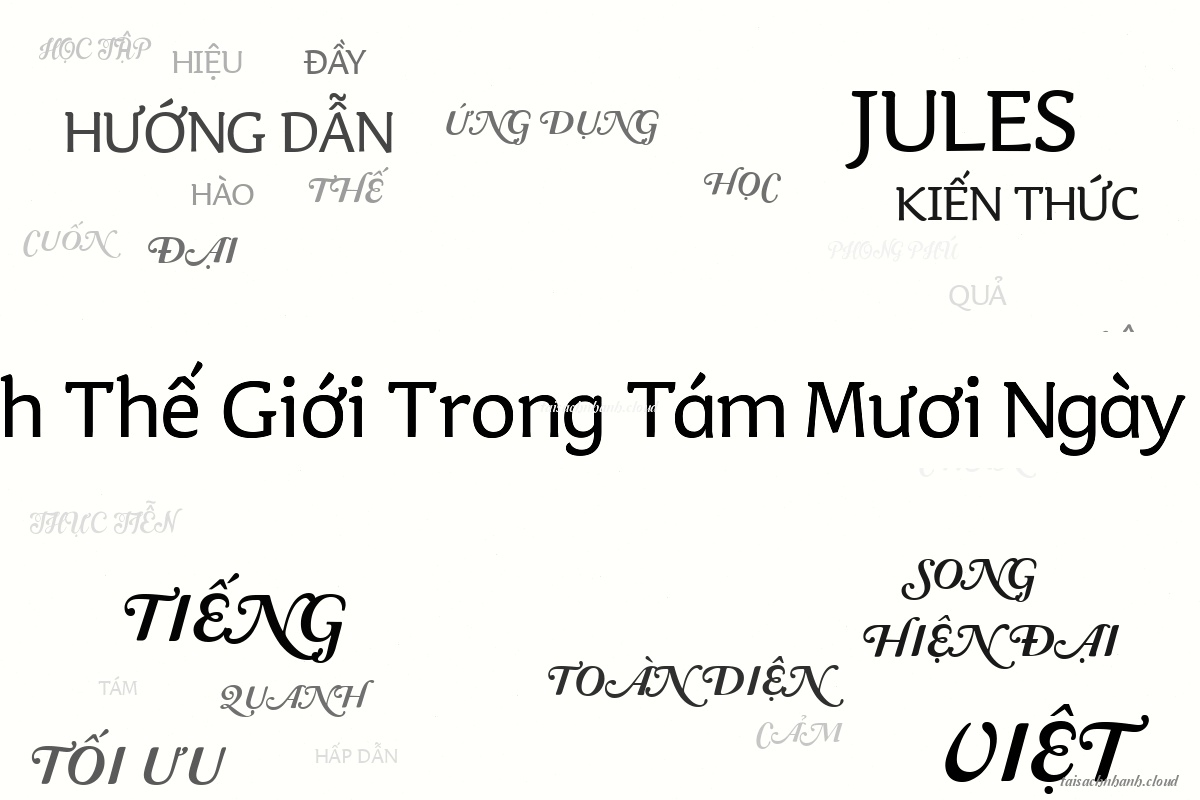 WordArt Vòng Quanh Thế Giới Trong Tám Mươi Ngày Jules Verne